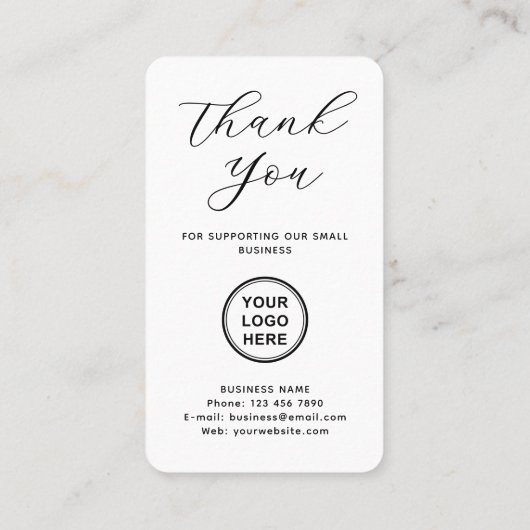 Carte De Visite Google Review QR Code Merci (Dos)