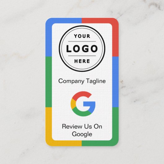Carte De Visite Google Review Request Card  with Logo and QR Code (Dos)