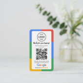 Carte De Visite Google Review Request Card  with Logo and QR Code (Debout devant)