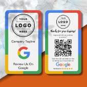 Carte De Visite Google Review Request Card with Logo and QR Code