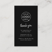 Carte De Visite Google Review us Black Business Thank You QR Code (Dos)