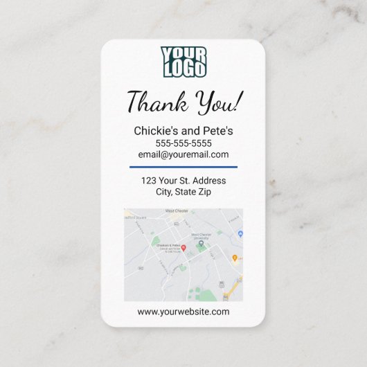 Carte De Visite Google Review With Map & QR Code Link Modèle (Dos)