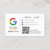 Carte De Visite Google Review With QR Code Link Business Card (Devant)