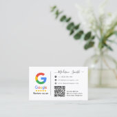 Carte De Visite Google Review With QR Code Link Business Card (Debout devant)