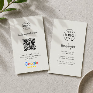 Carte De Visite Google Reviews Business Review Us QR Code gris