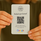Carte De Visite Google Reviews | Business Review Us QR Code gris