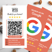 Carte De Visite Google Reviews | Laissez un avis Code QR Terracott