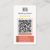 Carte De Visite Google Reviews | Laissez un avis Code QR Terracott (Devant)
