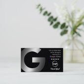 Carte De Visite Google Reviews Premium QR (Debout devant)