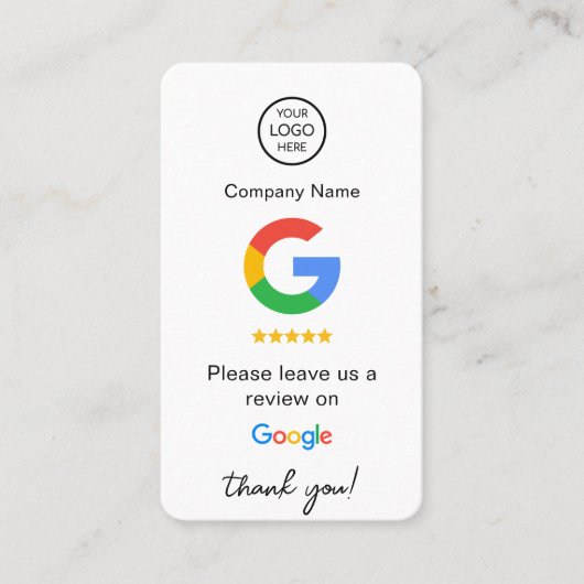 Carte De Visite Google Reviews QR Code Business Review Us (Devant)