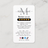 Carte De Visite Google Reviews With Thank You And QR Code (Dos)
