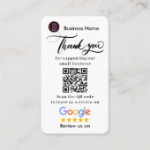 Carte De Visite Google Reviews With Thank You And QR Code Business (Devant)