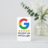 Carte De Visite Google Réviser le code QR Appuyer sur Réviser (Debout devant)