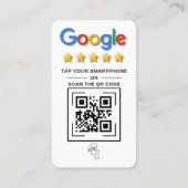 Carte De Visite Google Réviser le code QR Appuyer sur Réviser (Dos)