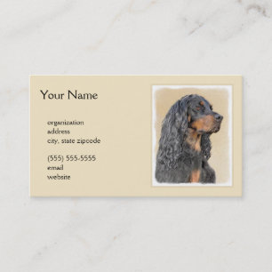 Carte De Visite Gordon Setter Peinture - Joli art original chien