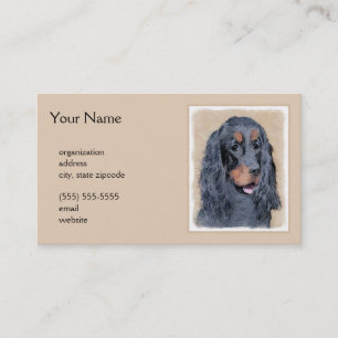 Carte De Visite Gordon Setter Peinture - Joli art original chien