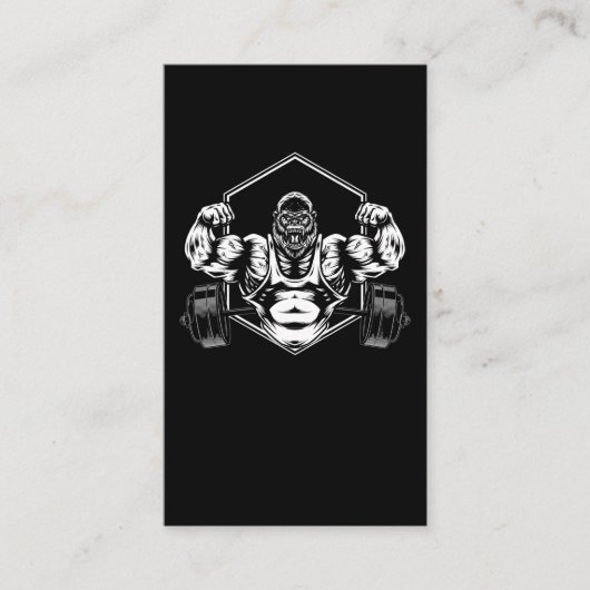 Carte De Visite Gorilla Poids Levant Motivation (Devant)