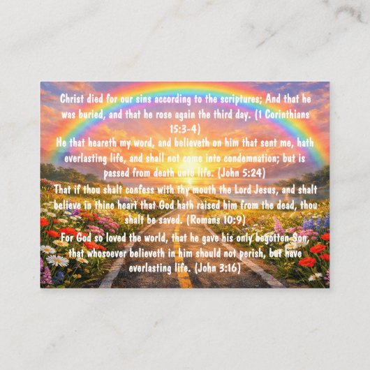 Carte De Visite Gospel Tract Two Roads Card (Dos)