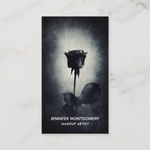 Carte De Visite Goth Black Rose Dripping Blood