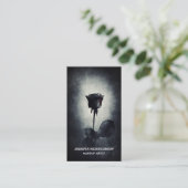 Carte De Visite Goth Black Rose Dripping Blood (Debout devant)