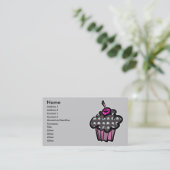 Carte De Visite goth crâne croisé cupcake, Nom, Adresse 1,... (Debout devant)