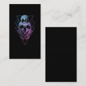 Carte De Visite Goth Moon Crâne gothique Wicca Croissant Mois luna (Devant / Derrière)