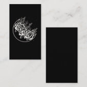 Carte De Visite Goth Rose Lune Gothique Wicca Crescent Fleurs (Devant / Derrière)