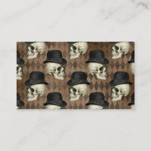 Carte De Visite Goth Victorian Skuls Vintage Casquette Dark Rhombu