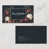 Carte De Visite Gothic Fairytale Starry Night Burgundy Rose (Devant / Derrière)