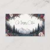 Carte De Visite Gothic Rose Frame Moody Mountain Forest (Devant)