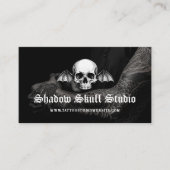 Carte De Visite Gothic Skull Tattoo Artist Studio Photo QR Code  (Devant)