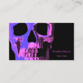 Carte De Visite Gothique Cool crâne rose violet noir Macabre (Devant)