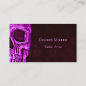 Carte De Visite Gothique Crâne rose Bourgogne Boutique de tatouage (Devant)