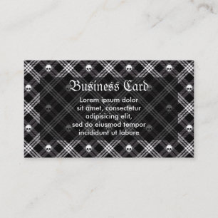 Carte De Visite Gothique Crâne Tartan Plaid