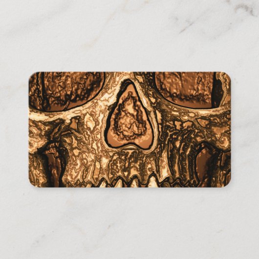 Carte De Visite Gothique Crâne visage brillant or noir Tatouage Bo (Devant)