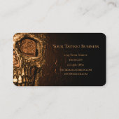 Carte De Visite Gothique Crâne visage brillant or noir Tatouage Bo (Dos)