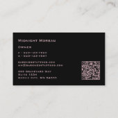 Carte De Visite Gothique Floral Tattoo Artiste QR Code (Dos)