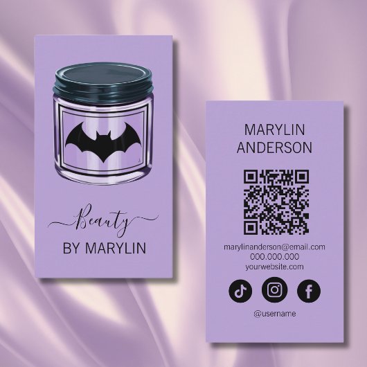 Carte De Visite Gothique Halloween Skincare QR Code Scannable