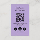 Carte De Visite Gothique Halloween Skincare QR Code Scannable (Dos)
