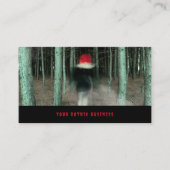 Carte De Visite Gothique Moderne Fille Rouge Noire Forêt Déplaisan (Devant)