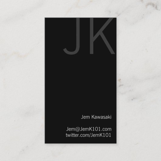 Carte De Visite Gothique noir et blanc (Devant)