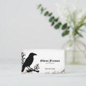 Carte De Visite Gothique noir et blanc Gritty Texture Crow tatouag (Debout devant)