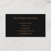 Carte De Visite Gothique Tête de crâne brillant Or Black Tattoo Sh (Dos)