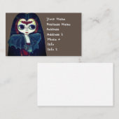 Carte De Visite Gothique vampire avec les grands yeux de chauve-so (Devant / Derrière)