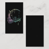 Carte De Visite Gothique Wicca Crescent Pastel Goth Moon (Devant / Derrière)