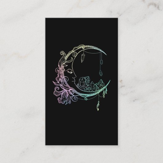 Carte De Visite Gothique Wicca Crescent Pastel Goth Moon (Devant)