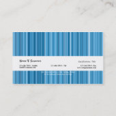 Carte De Visite Goupille verticale de mode bleue barrée (Dos)