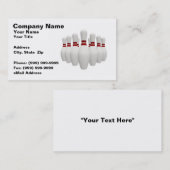 Carte De Visite goupilles de bowling 3D (sur la BG blanche) (Devant / Derrière)