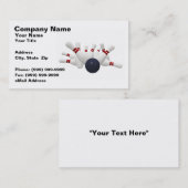 Carte De Visite goupilles saisissantes de boule de bowling 3D (sur (Devant / Derrière)