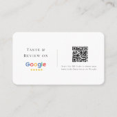 Carte De Visite Goût et révision | Google Logo du restaurant Code  (Devant)